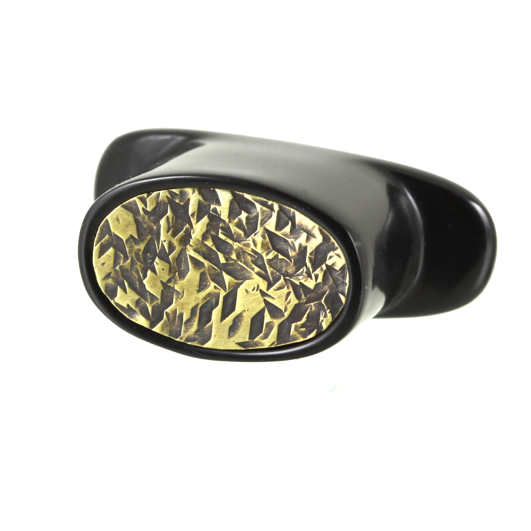Delrin Oval Labret Plug - 'Camo' Texture Inlay