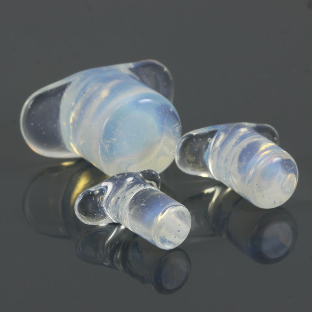 Glass Round Labret Plug | Opalite/Opaline