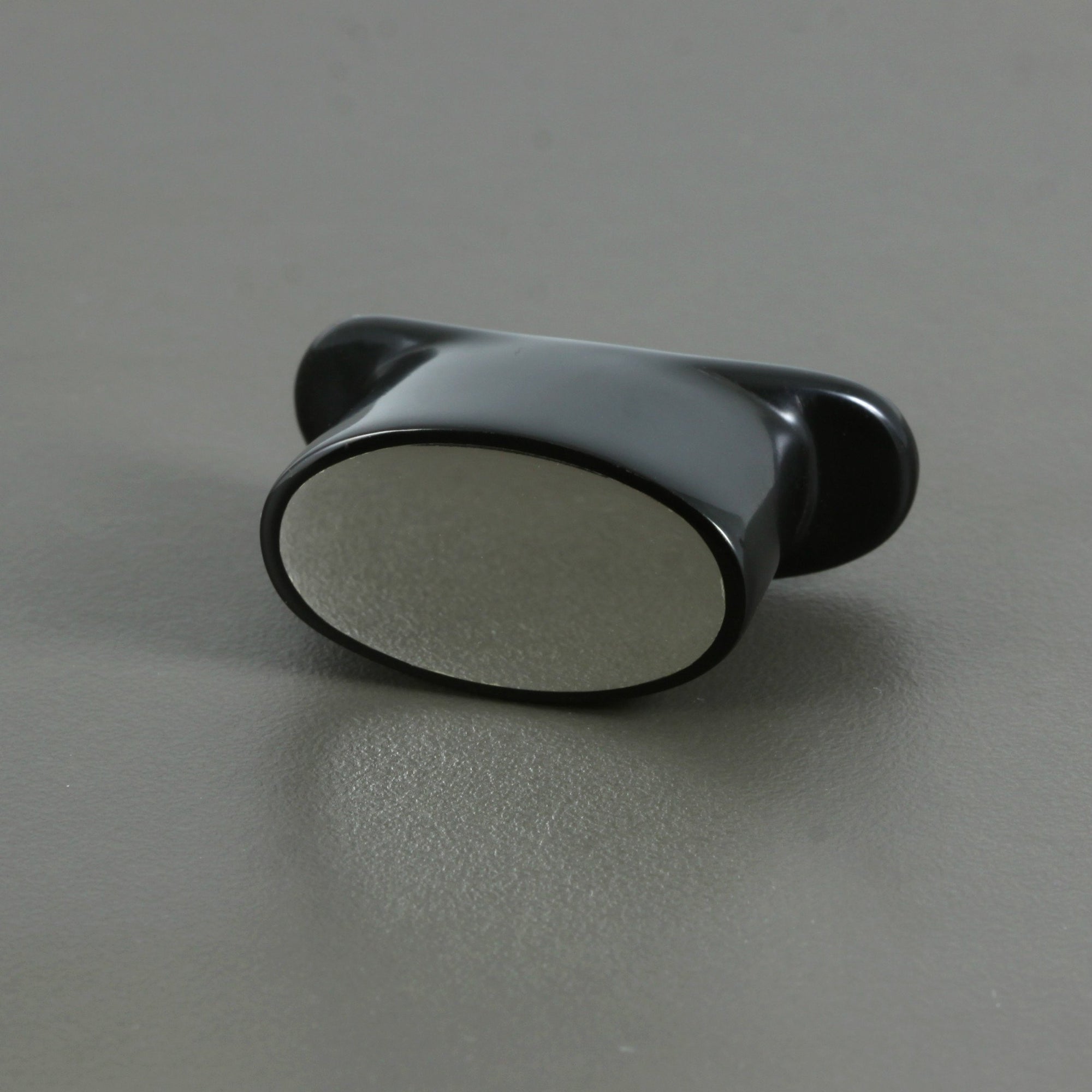 Delrin Oval Labret Plug - Flush Sterling Silver Inlay