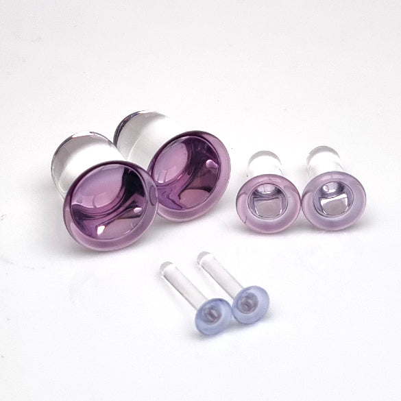 Single Flare Glass Plugs - Amethyst | 1 Piece