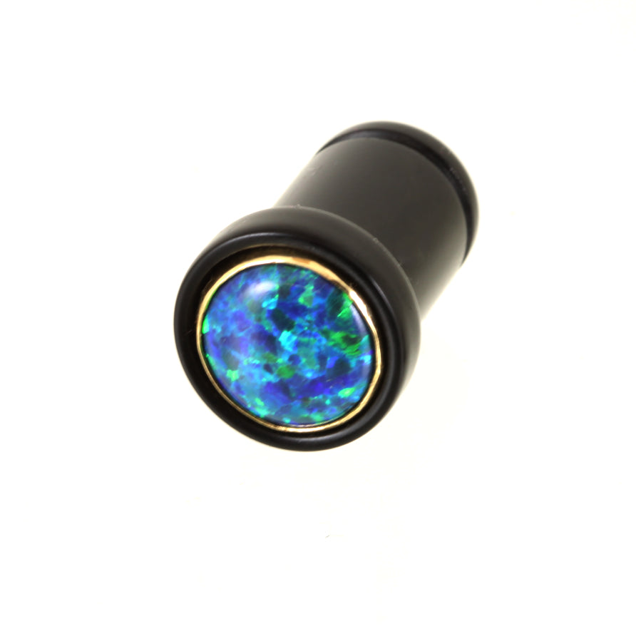 Delrin Single Flare Plug | Black Opal Inlay - 1 Piece