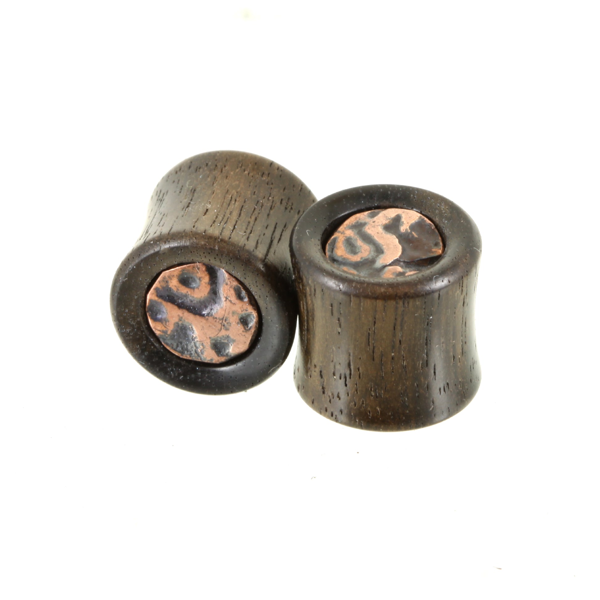 Ebony Plugs - Copper Bhim Shahi Takka Coin Inlay | 12mm