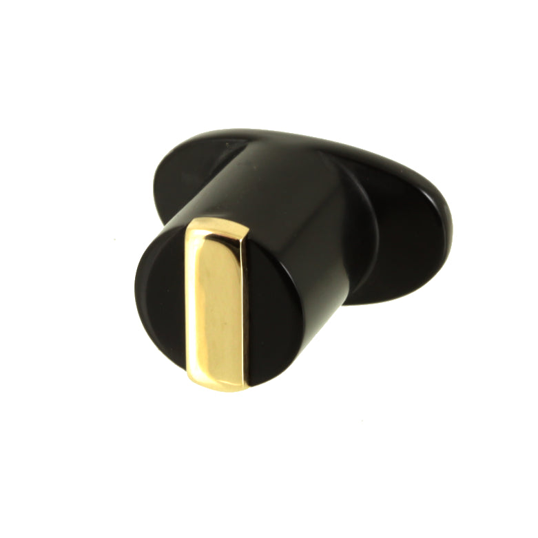 Delrin Round Labret Plug - Gold Stripe Overlay