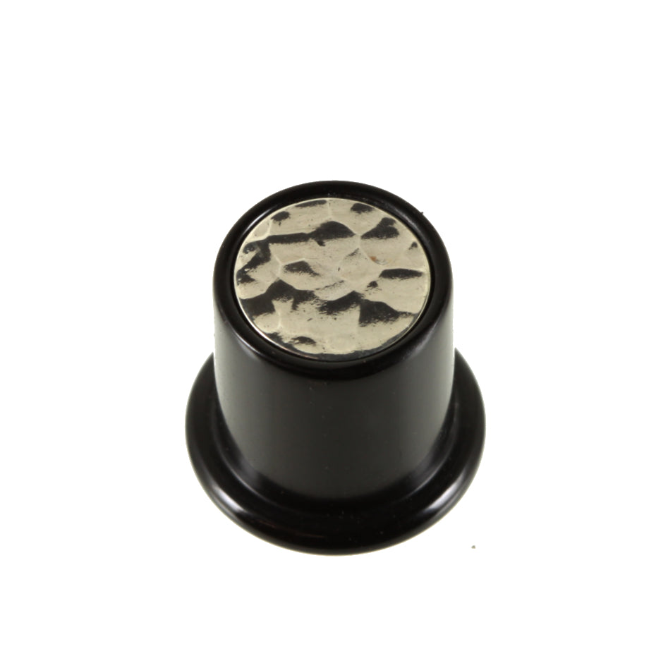 Delrin Philtrum Plug - Hammered Sterling Silver Inlay