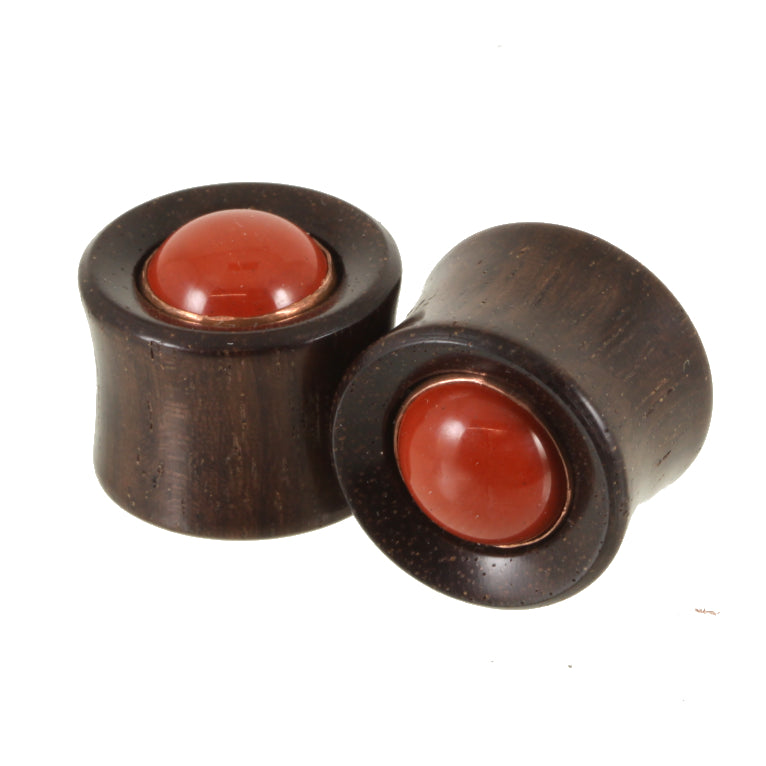 Katalox Plugs - Red Jasper | 16mm (5/8")