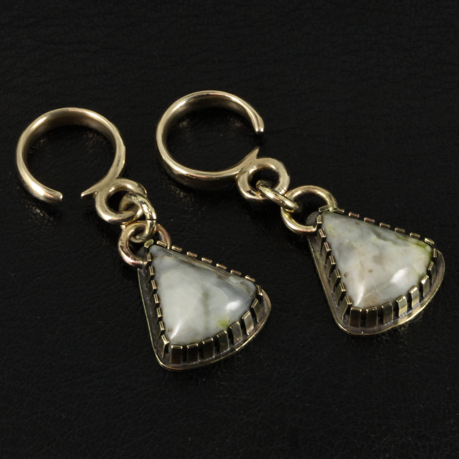 Loop Drop Ear Weight | Iona Green Marble #1