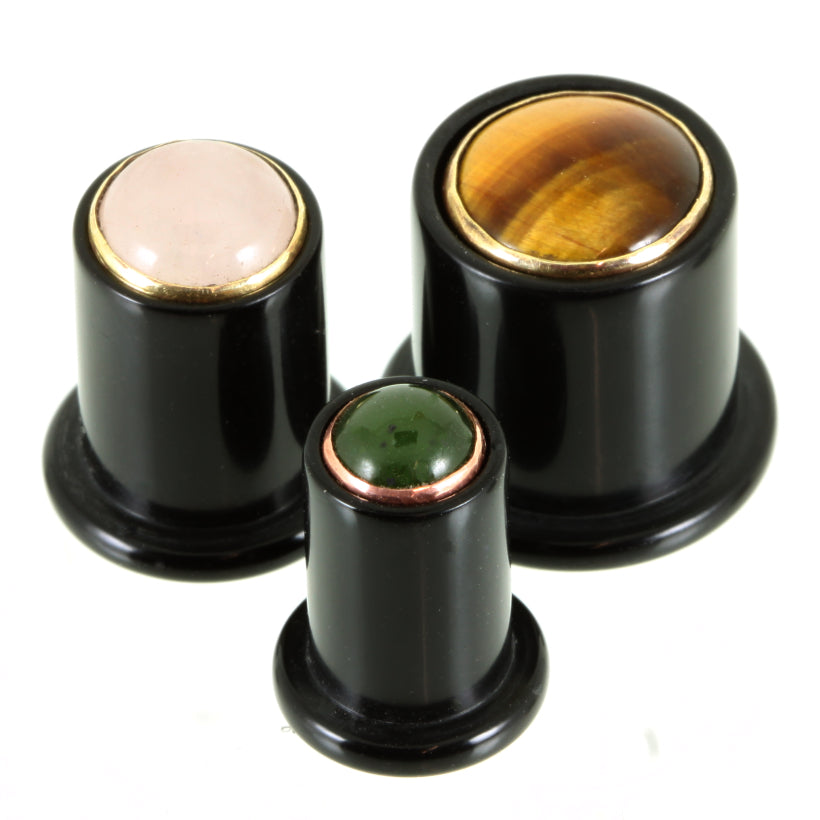 Maker's choice Stone Inlay Delrin Round Philtrum Plug