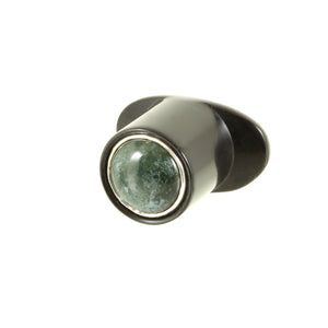 Delrin Round Labret - Mossagate & Silver | 13mm (1/2")