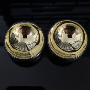 Delrin Plugs - Brass Bowl Inlay | Pair