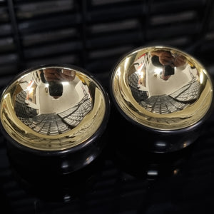 Delrin Plugs - Brass Bowl Inlay | Pair