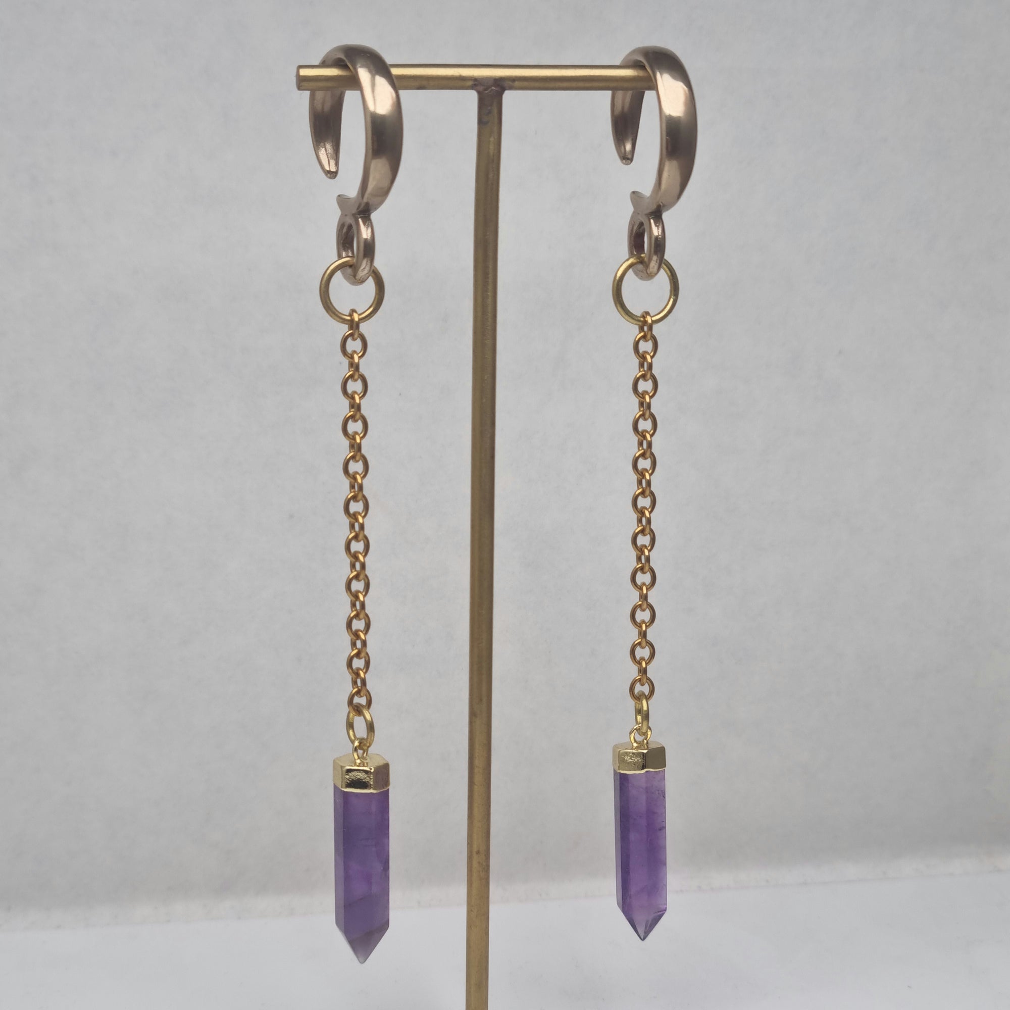 Loop Drop Ear Weights | Small Amethyst Points