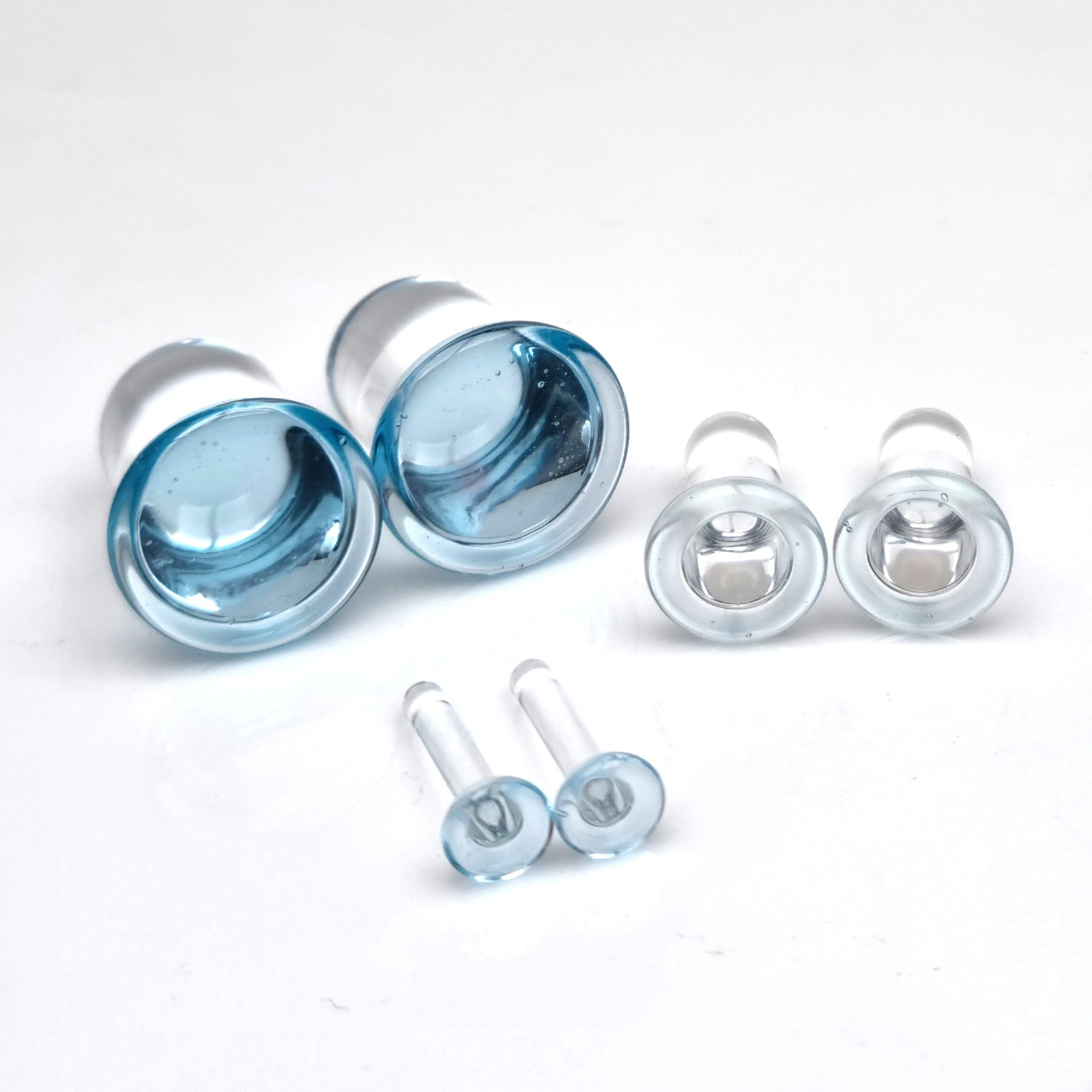 Single Flare Glass Plugs - Sea Glass | 1 Piece