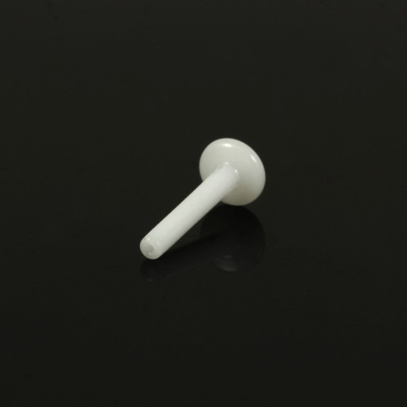 White Delrin Threadless Flat Back Labret