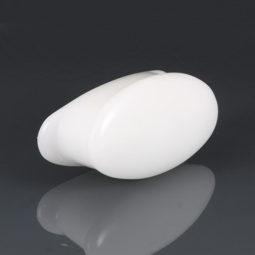 White Delrin Oval Labret Plug - Threaded Cap