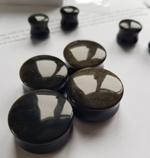 Gold Sheen Obsidian Plugs