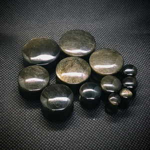 Gold Sheen Obsidian Plugs