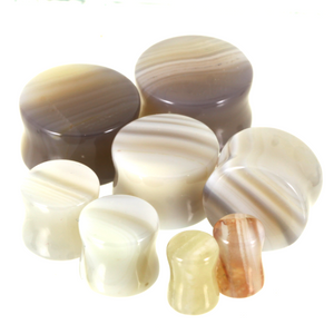 Banded Grey Agate Plugs