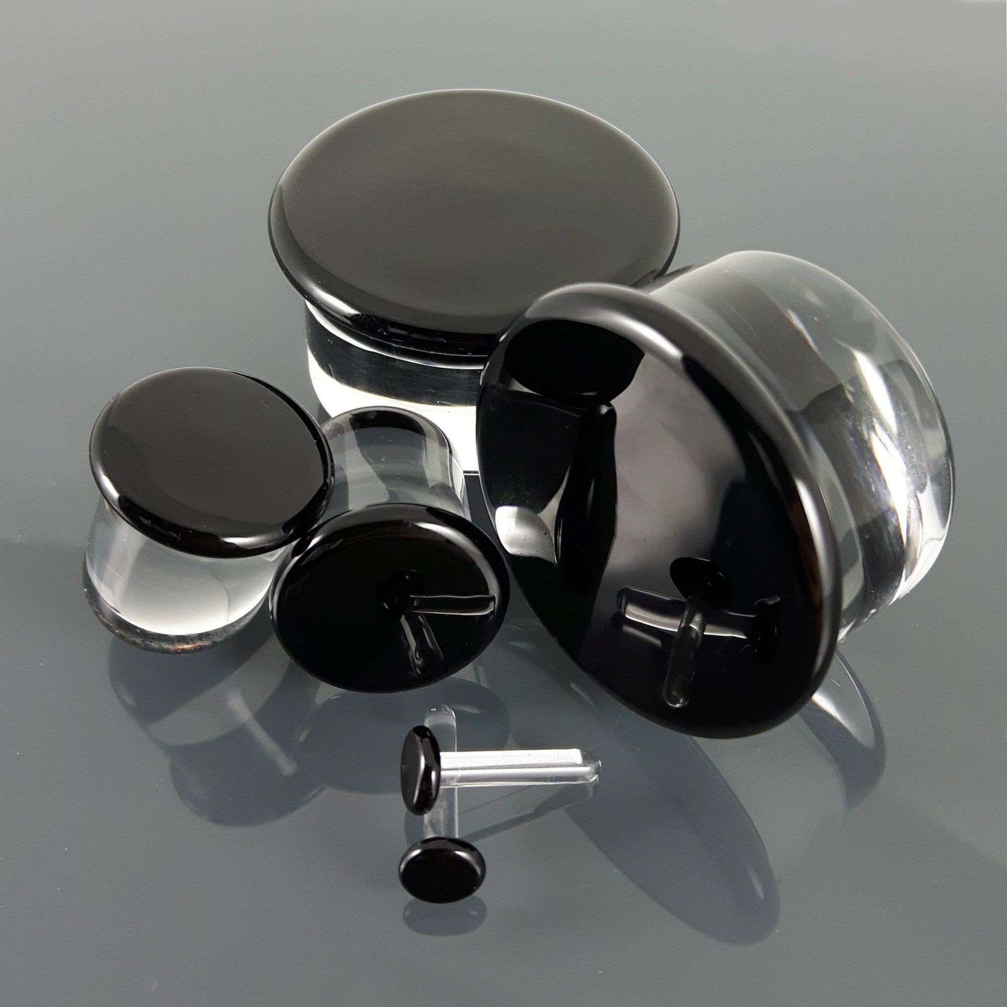 Glasswear Studios Single-Flared Plugs - Black | 1 Piece,  - Southshore Adornments 