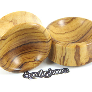 Olivewood Bowl Plugs, jewellery, body jewellery. - Southshore Adornments 