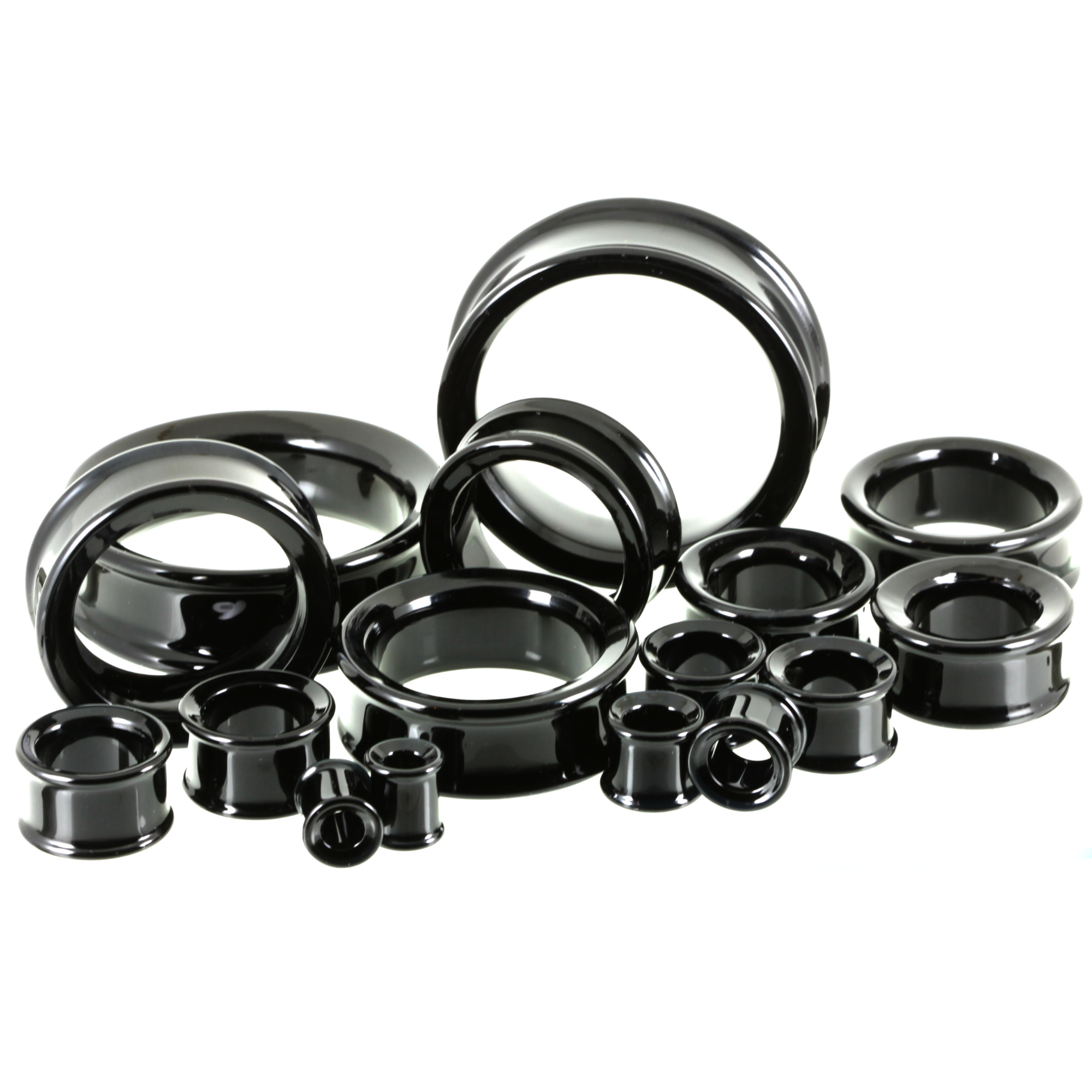 Double Flare Glass Eyelets - Black