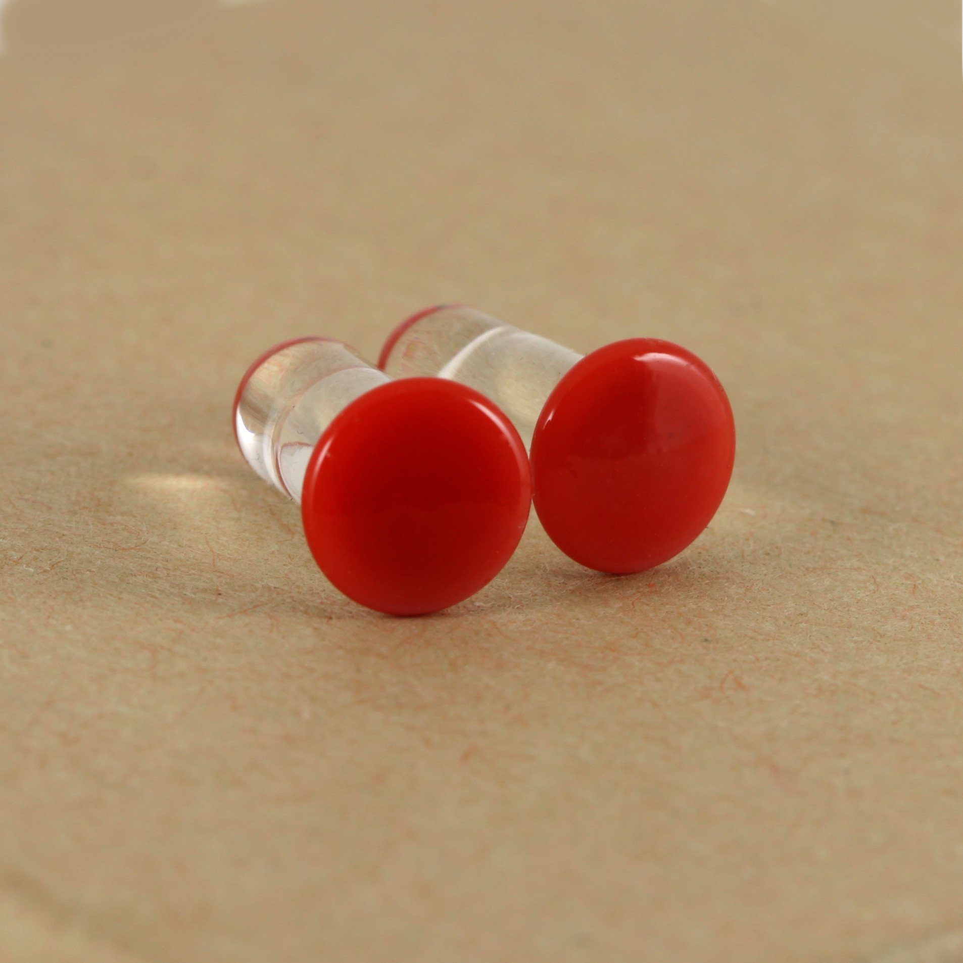 Single Flare Glass Plugs - Cherry | 1 Piece,  - Southshore Adornments 