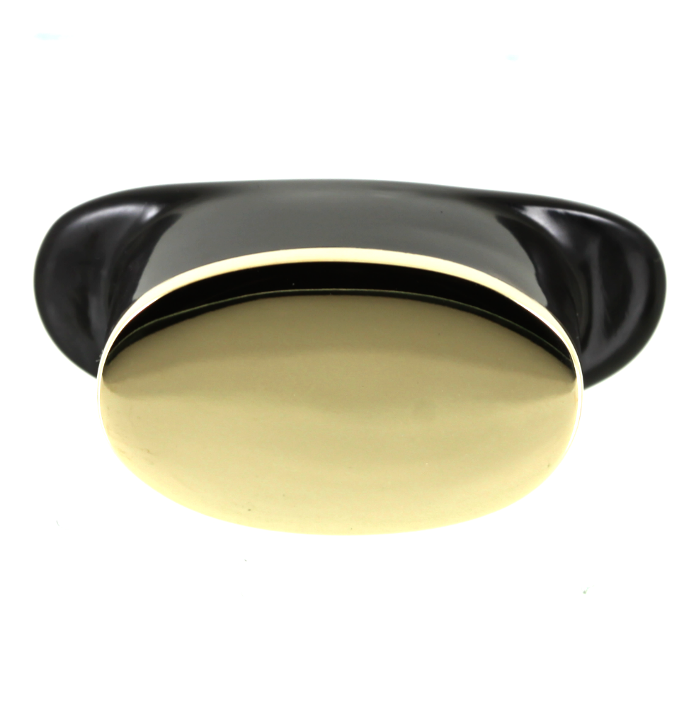 Delrin Oval Labret Plug | Gold Cap