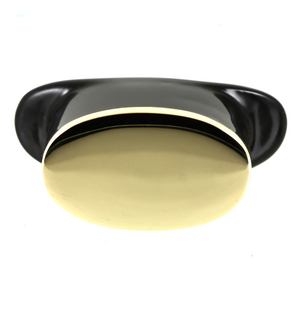 Delrin Oval Labret Plug | Gold Cap