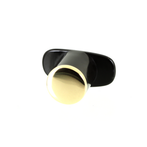 Delrin Round Labret Plug | Gold Cap