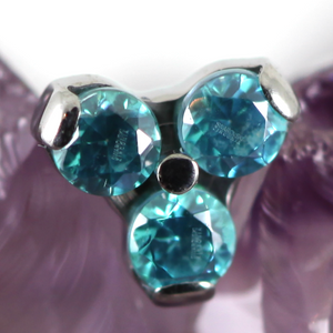 Titanium triplet Threaded End | 1.6mm/2mm (14g/12g) Mint CZ