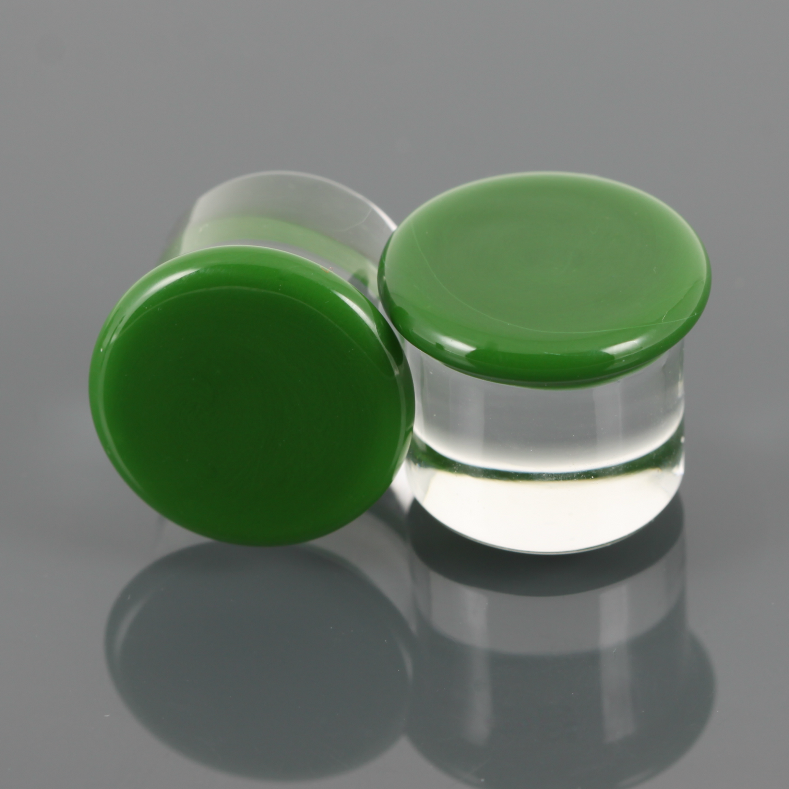 Single Flare Glass Plugs - Opaque Green | 1 Piece