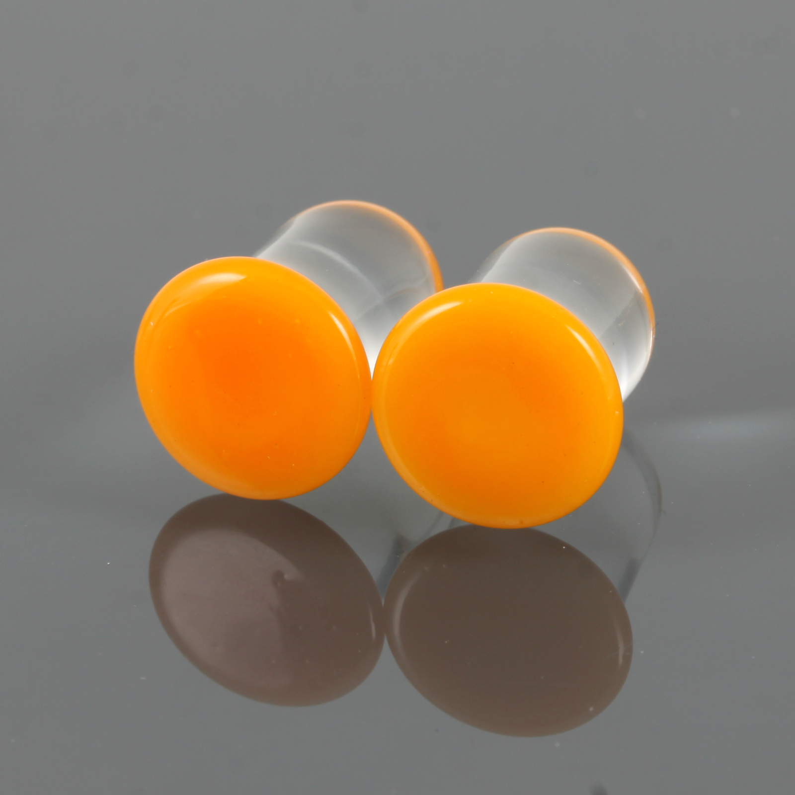 Single Flare Glass Plugs - Pumpkin | 1 Piece