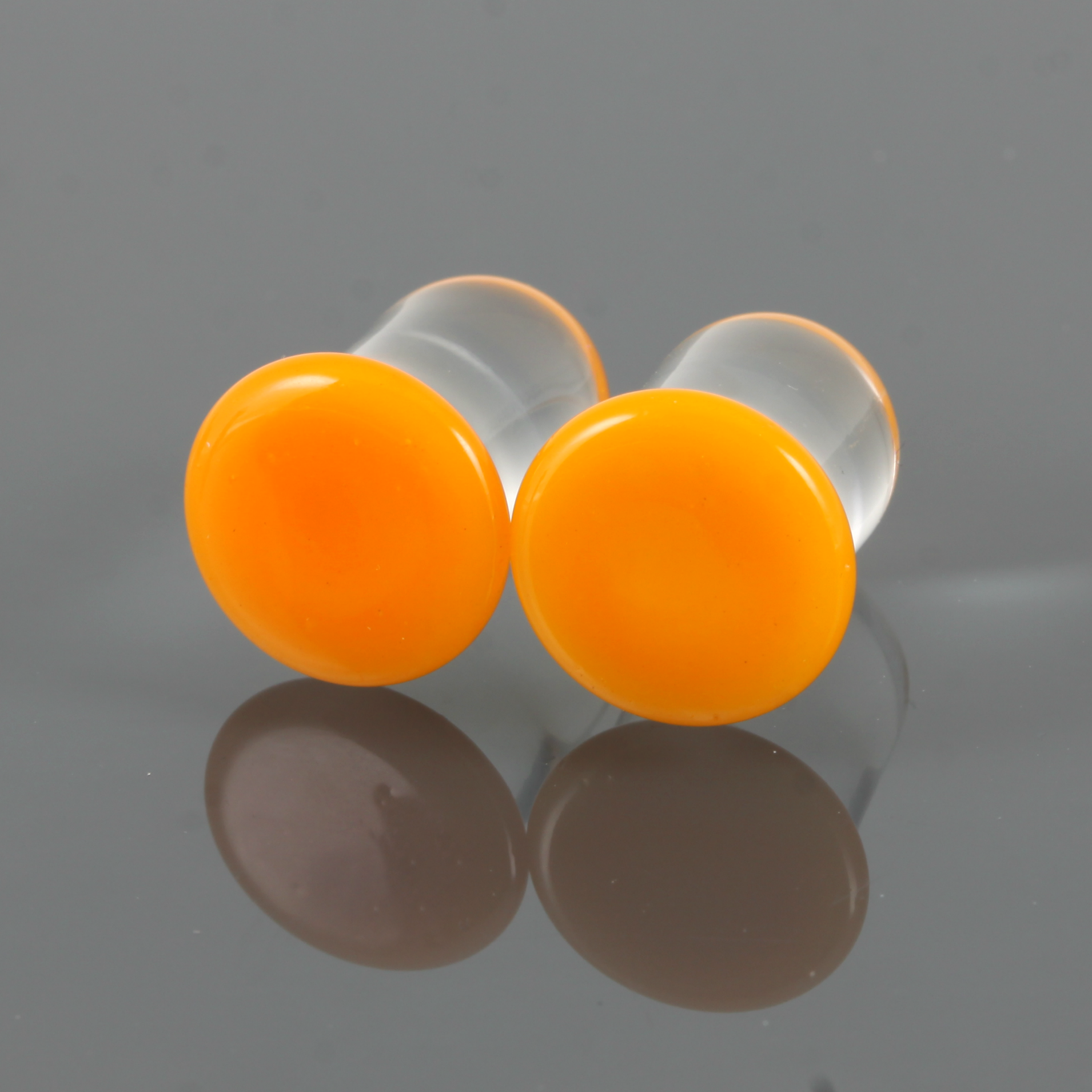 Single Flare Glass Plugs - Pumpkin | 1 Piece