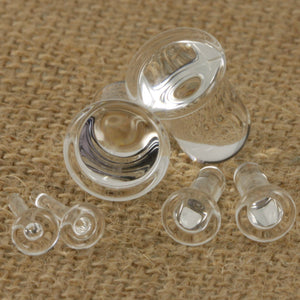 Single Flare Glass Plugs - Clear | 1 Piece,  - Southshore Adornments 
