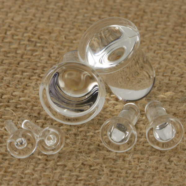 Single Flare Glass Plugs Clear 1 Piece Southshore Adornments