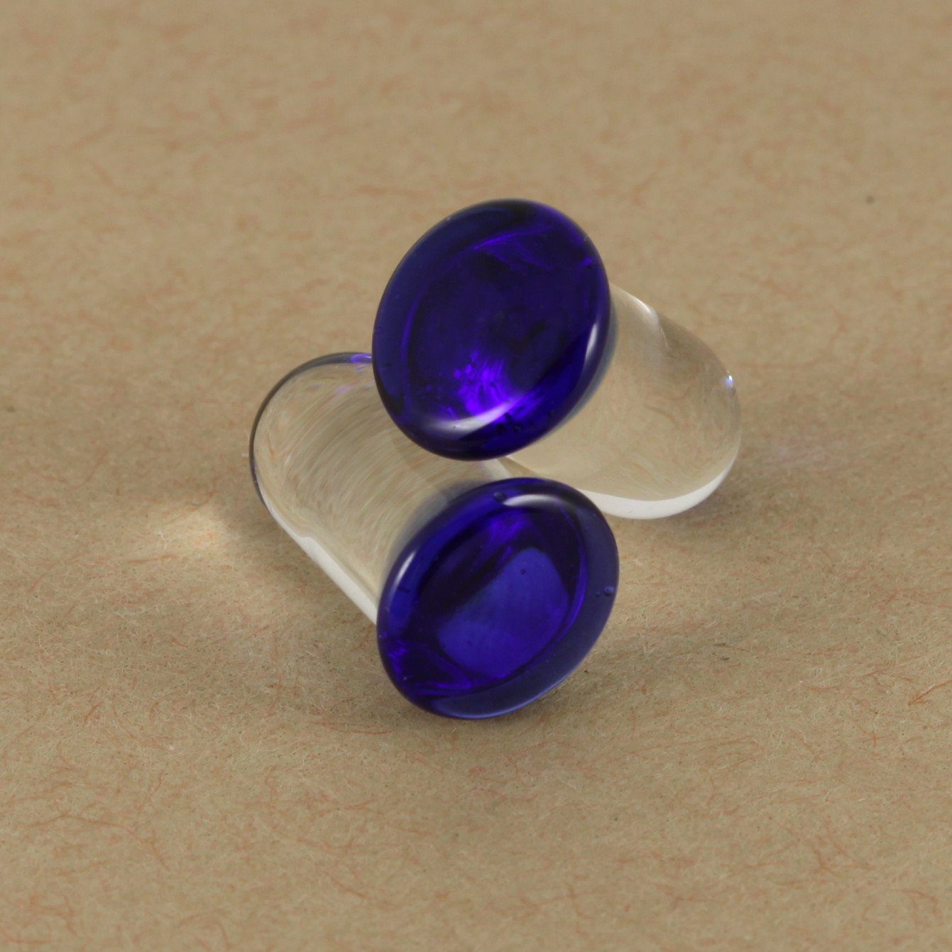 Single Flare Glass Plugs - Cobalt | 1 Piece,  - Southshore Adornments 