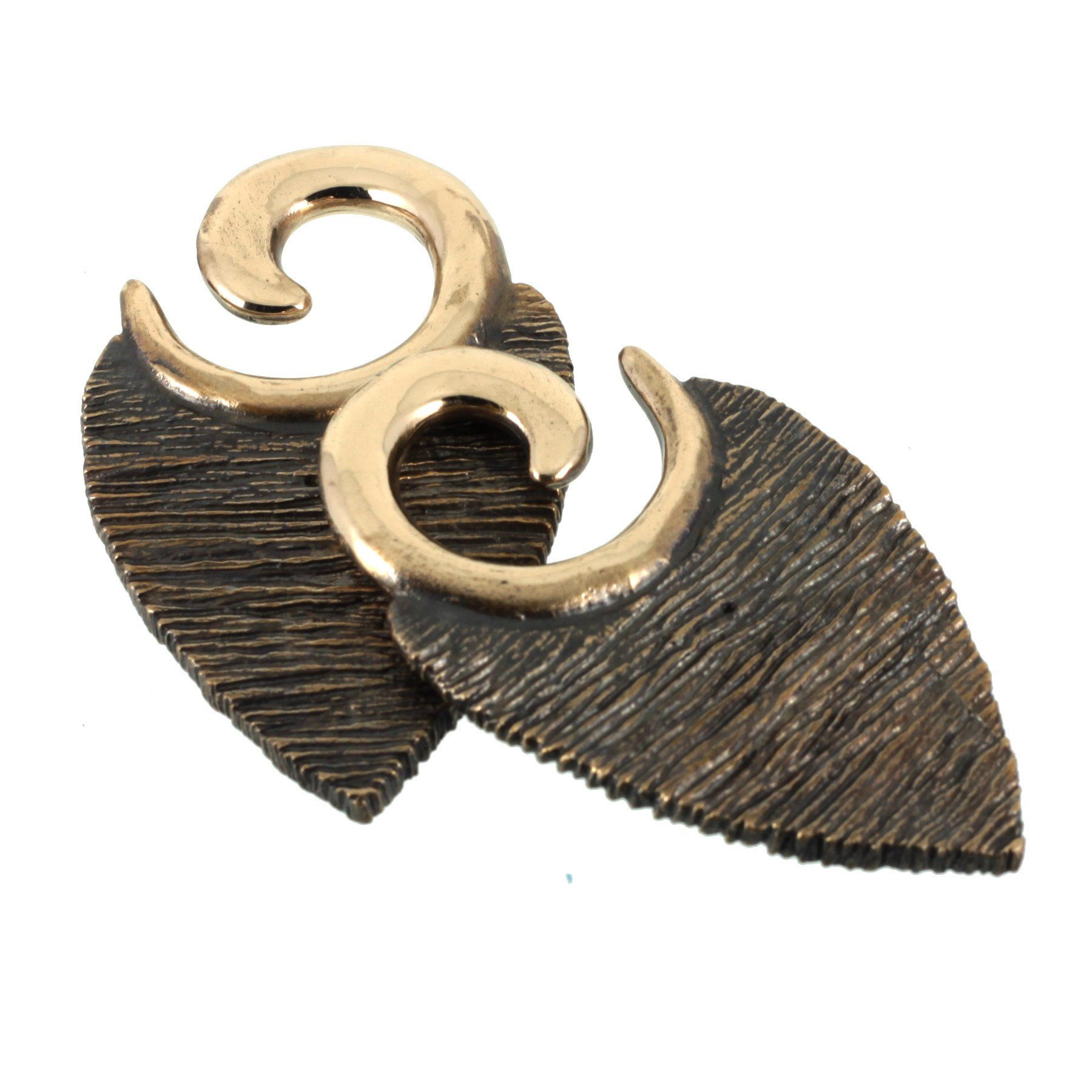 Texture Leaf Ear Weights | Bronze Southshore - 2
